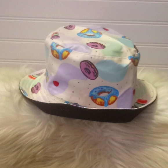 Donuts & Macaroons Multicolored Reversible Cotton Bucket Hat - Picture 7 of 11